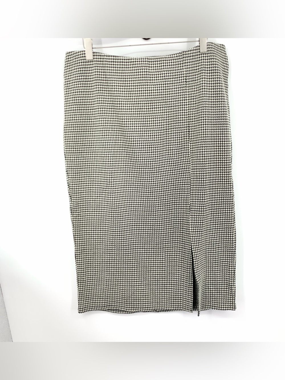 Lane Bryant Women Size 22 2X Skirt Black White Houndstooth Pull On Straight